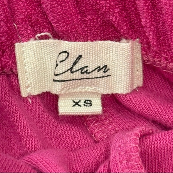 Elan Terry Cloth Matching Set Elastic Hem Crop Top Drawstring Shorts Hot Pink XS - Picture 8 of 10